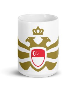 Singapore Shield Gold Eagle White Ceramic Mug