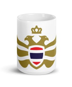 Thailand Shield Gold Eagle White Ceramic Mug