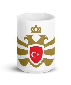 Turkey Shield Gold Eagle White Ceramic Mug
