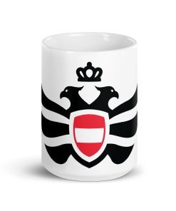 Austria Shield <br> Black Eagle White Ceramic Mug