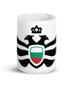 Bulgaria Shield <br> Black Eagle <br> White Ceramic Mug