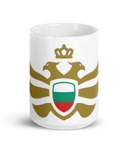 Bulgaria Shield <br> Black Gold <br> White Ceramic Mug