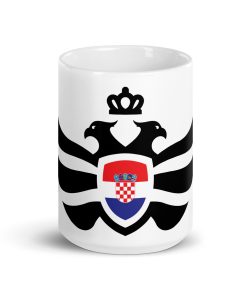 Croatia Shield Black Eagle White Ceramic Mug
