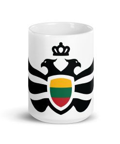 Lithuania Shield Black Eagle White Ceramic Mug