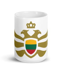 Lithuania Shield Gold Eagle White Ceramic Mug