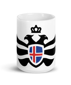 Iceland Shield Black Eagle White Ceramic Mug