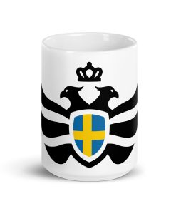 Sweden Shield <br> Black Eagle <br> White Ceramic Mug
