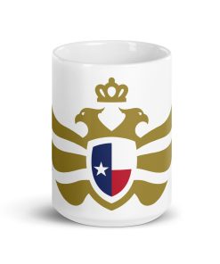 Texas Shield <br> Gold Eagle <br> White Ceramic Mug