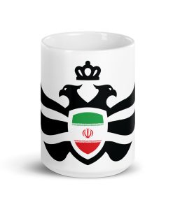 Iran Shield <br> Black Eagle White Ceramic Mug