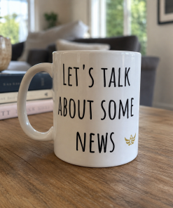 Alternative view of "Let's Talk About Some News"<br>Meme Ceramic Mug <br> White