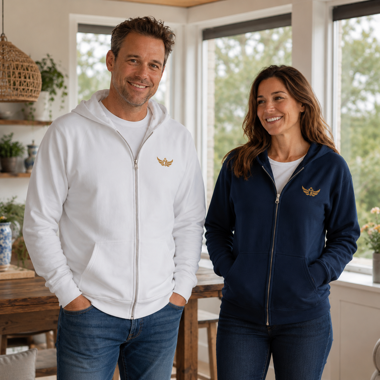 The Duran Gold Eagle Zip Hoodie