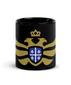 Quebec Shield <br> Gold Eagle <br> Black Ceramic Mug