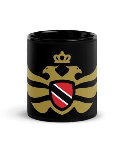 Trinidad and Tobago Shield <br> Gold Eagle <br> Black Ceramic Mug