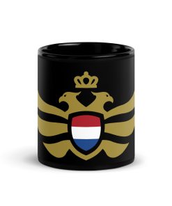 Netherlands Shield <br> Gold Eagle Black Ceramic Mug