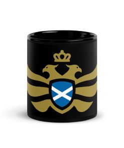 Scotland Shield <br> Gold Eagle Black Ceramic Mug