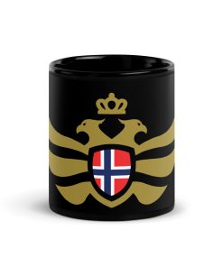 Norway Shield <br> Gold Eagle Black Ceramic Mug
