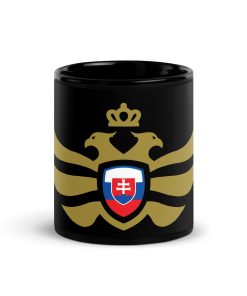 Slovakia Shield <br> Gold Eagle Black Ceramic Mug