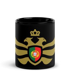 Portugal Shield <br> Gold Eagle Black Ceramic Mug