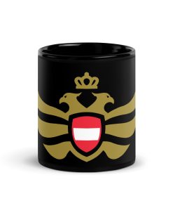 Austria Shield <br> Gold Eagle Black Ceramic Mug