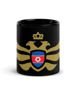North Korea Shield <br> Gold Eagle Black Ceramic Mug