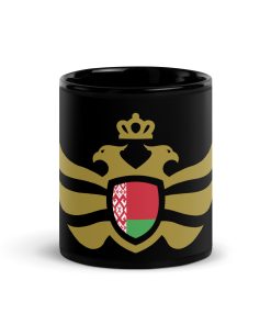Belarus Shield <br> Gold Eagle Black Ceramic Mug