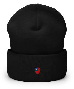 Alternative view of Taiwan Shield <br> Black Eagle Cuffed Beanie