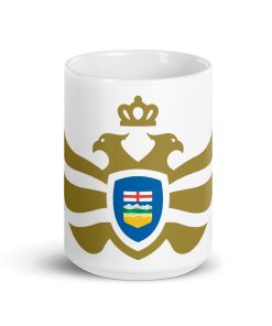 Alberta Shield <br> Gold Eagle <br> White Ceramic Mug