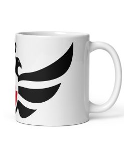 Alternative view of Greenland Shield <br> Black Eagle <br> White Ceramic Mug