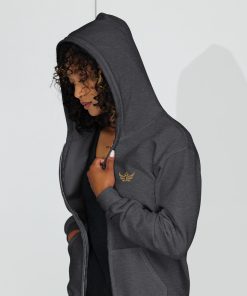 The Duran Gold Eagle Zip Hoodie Dark Heather