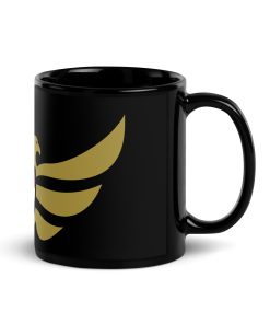 Croatia Shield <br> Gold Eagle Black Ceramic Mug