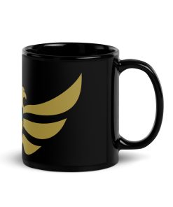 Ethiopia Shield <br> Gold Eagle Black Ceramic Mug